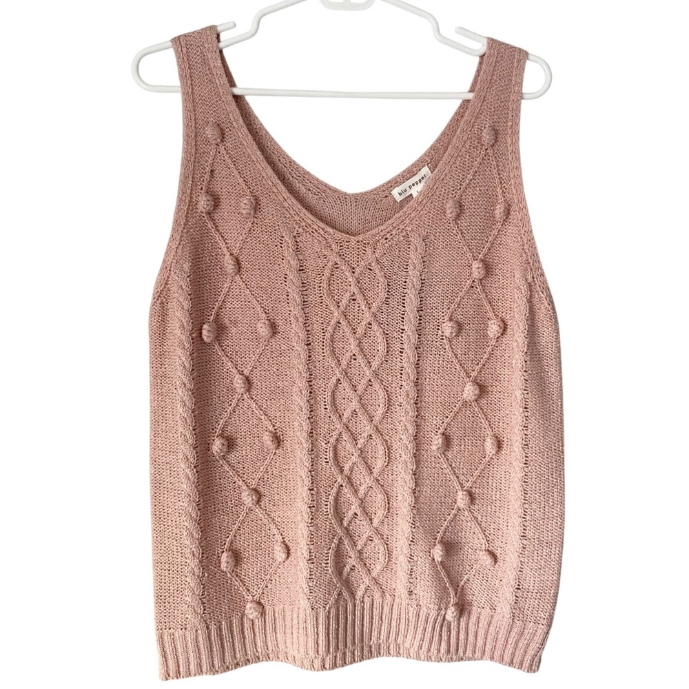 Blu Pepper Pom Sweater Tank